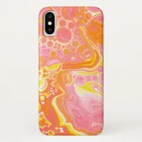 Pink, coral and Orange Swirls Fluid Art iPhone XS Case