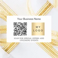 Business name logo qr code brand color rectangular sticker