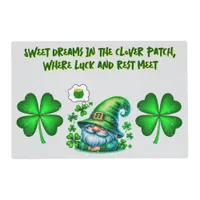 Cute St Patrick's Gnome Sleeping on grey | Placemat