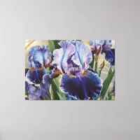 *~* Magenta Teal IRIS Irises Vintage Floral TV2 Canvas Print