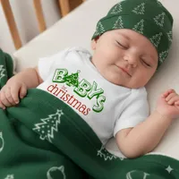 Cute Playful Baby's First Christmas Tree Baby Bodysuit
