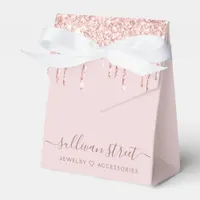 Pink Glitter Drip Small Business Boutique Favor Boxes