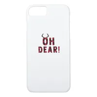 Funny Attitude Oh Dear Plaid Deer Creative Design  iPhone 8/7 Case