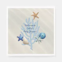 Seaside Oceanic Beach Themed Boy's Baby Shower Napkins