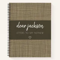 Letters to My Nephew Brown Trendy Keepsake Notebook