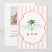 Palm Springs Pink Cabana Thank You Card