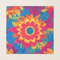 Colorful Vibrant Print Fashionable Floral Chiffon  Scarf