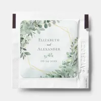 Greenery Eucalyptus Geometric Wedding Hand Sanitizer Packet