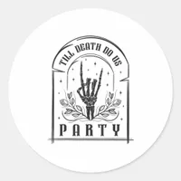 Till Death Do Us Party Retro Bachelorette Design Classic Round Sticker