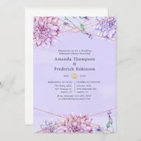 Lavender & Gold Floral Geometric Rehearsal Dinner Invitation