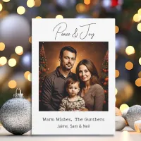 Peace & Joy | Picture Personalized Christmas Holiday Card