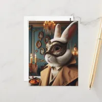 A Rabbit in a Mask Postcard