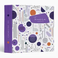 Retro Geometric Abstract Pat3 Purple Orange ID1067 3 Ring Binder