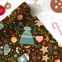 Cozy Cocoa and Mittens Cute Holiday Christmas Wrapping Paper