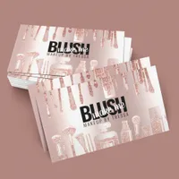 Makeup Artist Rose Glitter + Metallic Blush Pink Business Card