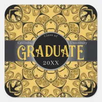 Eclipse Sunflower Mandala Graduation Sticker