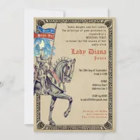 Knights & Ladies Medieval Feast and Joust Birthday Invitation