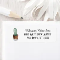 Cactus In A Pot Return Address Label