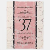 Elegant 37th Alabaster Wedding Anniversary Fleece Blanket