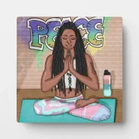 Urban Art | Pretty Woman doing Meditation     Plaque