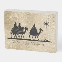 Three Wise Men Silhouette Black/Gold ID424 Wooden Box Sign