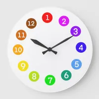 Paint Pallette Rainbow Colors Large Clock