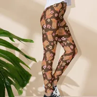 Cute Boot Flower Boho Cowgirl Western Boho Leggings