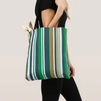 Striped Grocery Shopping Tote Bag