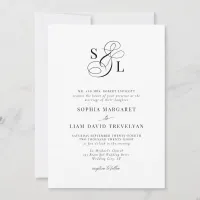 Formal Elegant Ampersand Monogram Wedding Invitation