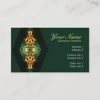 Golden Green Triangle Fractal Art Business Card