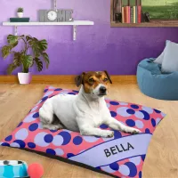 Bright Dots Colorful Pattern Personalized Name Dog Pet Bed