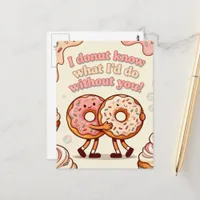 Cheesy Donuts Love Postcard