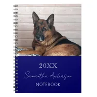 Custom photo cat pet navy blue notebook