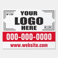 18" x 24" Small Business Logo and Web Yard Sign