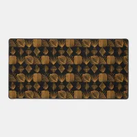 Bold Caribbean Tribal Mudcloth: Black, Gold Desk Mat