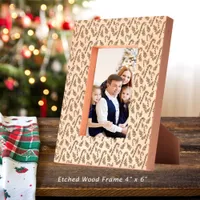 Christmas Candy Cane Pattern 4x6 Engraved Frames