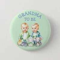 Personalized Grandma to be Twins Baby Shower   Button