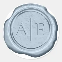 Wax Seal Wedding Accent Initials Dusty Blue ID1045