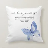 In Loving Memory Butterfly Tribute Throw Pillow