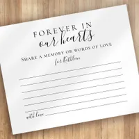 Share a Memory Simple Funeral Attendance Card