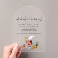 Eat Drink Be Merry Christmas Acrylic Acrylic Invitations