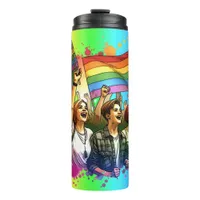 Pride | LGBTQIA + People and Flags  Thermal Tumbler