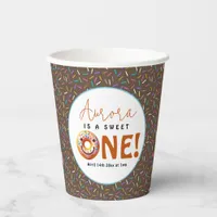 Sweet One watercolor cute donuts 1st birthday Paper Cups