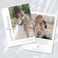 Romantic Calligraphy Script Multiple Photo Wedding Thank You Card