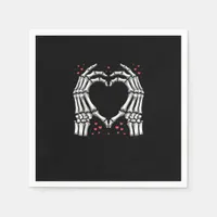 Skeleton Hand Heart Valentines Day Funny Couple Napkins