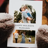 Simple Modern  Split Arch Two Photo  Holiday Card