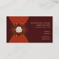 Lace fractal Orange Brown Business Card