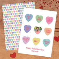 Conversation Hearts Photo Valentine for Lovers Holiday Card