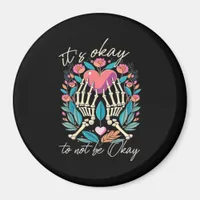 Its Ok To Not Ok Skeleton Hands With Heart Minimal Magnet
