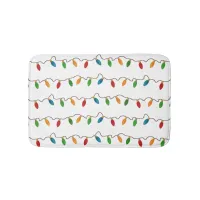 Colorful Festive Christmas String Lights Holiday Bath Mat